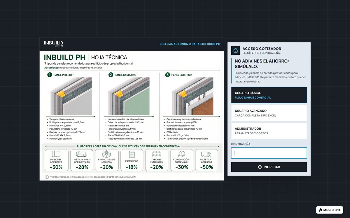 Precotizador de edificios Inbuild PH